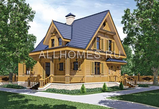 Проект коттеджа построенного по каркасной технологии I-158-1S площадью 158.10 кв.м и материалом каркас