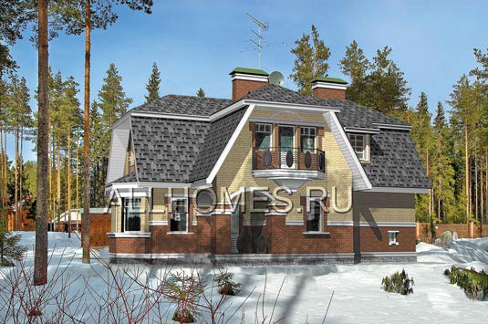 Проект загородного коттеджа из газобетона I-145-1P площадью 145.10 кв.м и материалом пеноблоки