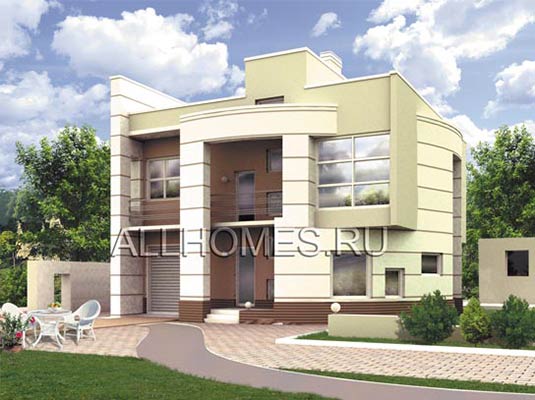 Проект комфортабельного жилого дома с плоской кровлей K-201-1K площадью 241.70 кв.м и материалом кирпич