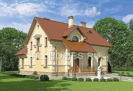 Проект жилого загородного дома K-243-1K площадью 243.90 кв.м и материалом кирпич