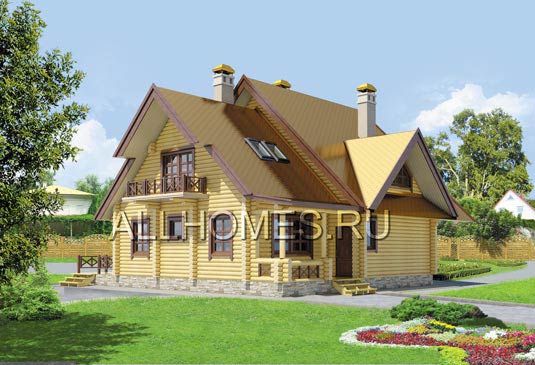 Проект загородного дома I-190-1D площадью 190.40 кв.м и материалом дерево