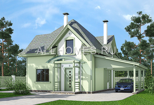 Проект компактного каркасного загородного коттеджа I-134-1S площадью 134.50 кв.м и материалом каркас