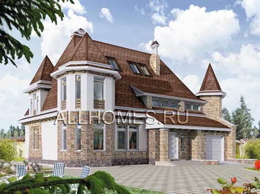 Проект особняка с отделкой лицевым кирпичом L-244-1K площадью 243.30 кв.м и материалом кирпич