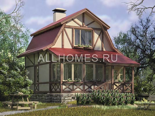 Проект компактного уютного каркасного загородного дома G-072-1S площадью 72.00 кв.м и материалом каркас