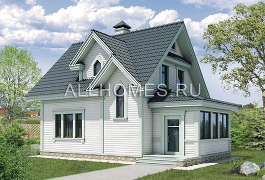 Проект дома выполненного по каркасной технологии H-127-1S площадью 127.20 кв.м и материалом каркас