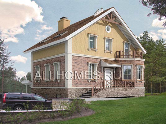 Проект компактного коттеджа J-233-1D площадью 233.70 кв.м и материалом дерево