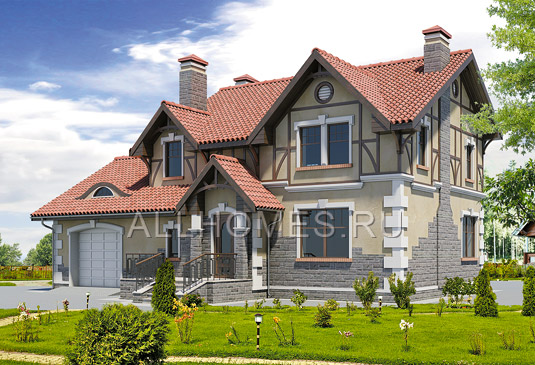 Проект загородного дома L-219-1K площадью 219.10 кв.м и материалом кирпич