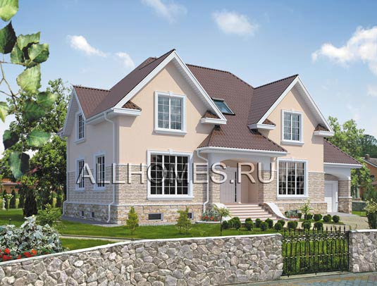 Проект современного особняка из ячеистого бетона M-403-1P площадью 403.10 кв.м и материалом пеноблоки