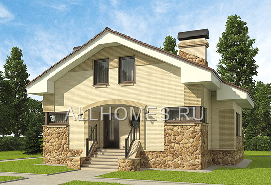Проект коттеджа для семейной пары G-126-1P площадью 126.00 кв.м и материалом пеноблоки