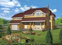 Проект добротный коттеджа из бруса H-225-1D