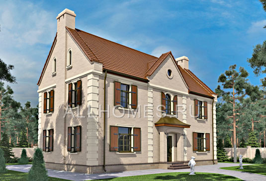 Проект небольшого особняка в английском стиле L-263-1K площадью 263.00 кв.м и материалом кирпич