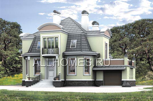 Проект современного коттеджа в стиле барокко L-232-1K площадью 231.50 кв.м и материалом кирпич