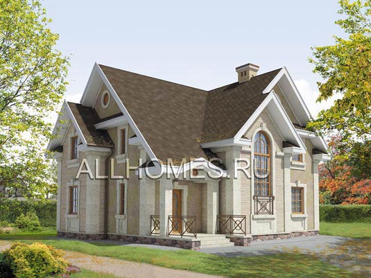 Проект солидного коттеджа L-220-1P площадью 219.60 кв.м и материалом пеноблоки