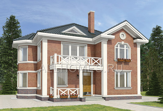 Проект дома из кирпича в традиционном стиле L-248-1K площадью 247.80 кв.м и материалом кирпич