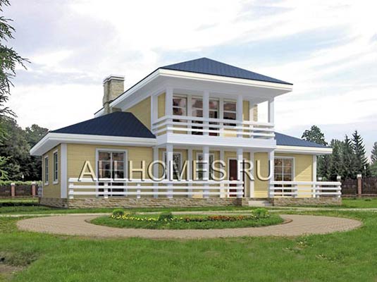 Проект двухэтажного деревянного дома I-172-1D площадью 171.80 кв.м и материалом дерево