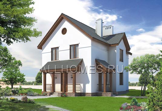 Проект загородного жилого дома H-186-1P площадью 186.20 кв.м и материалом пеноблоки