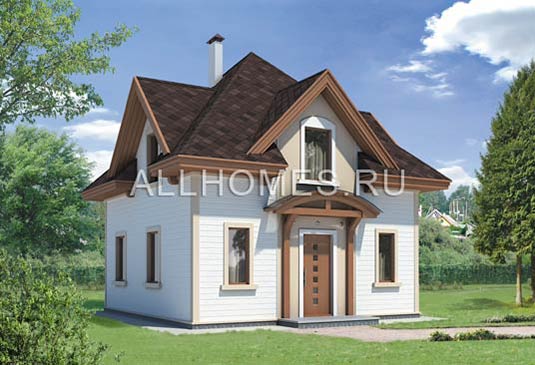 Проект уютного садового домика 7 на 7 F-098-1S площадью 99.10 кв.м и материалом каркас