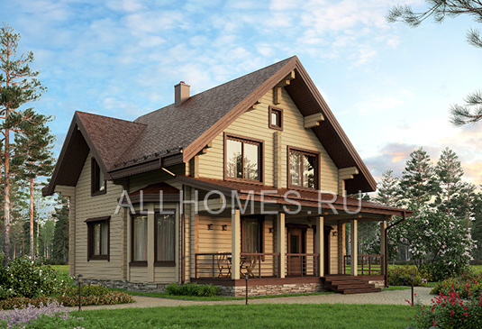 Проект деревянного дома J-177-1P площадью 169.40 кв.м и материалом дерево