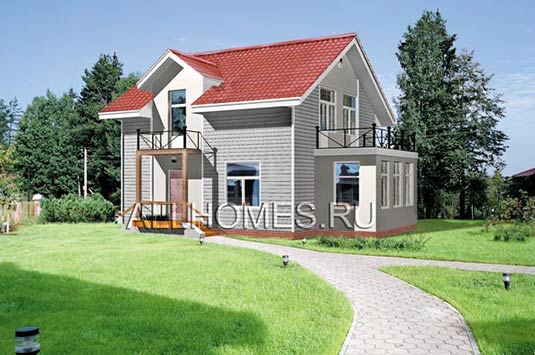 Проект одноэтажного загородного дома с мансардой F-156-1P площадью 156.00 кв.м и материалом пеноблоки