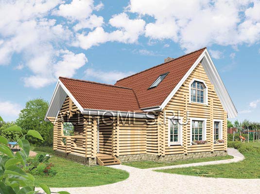 Проект небольшого деревянного коттеджа D-141-1D площадью 141.10 кв.м и материалом дерево