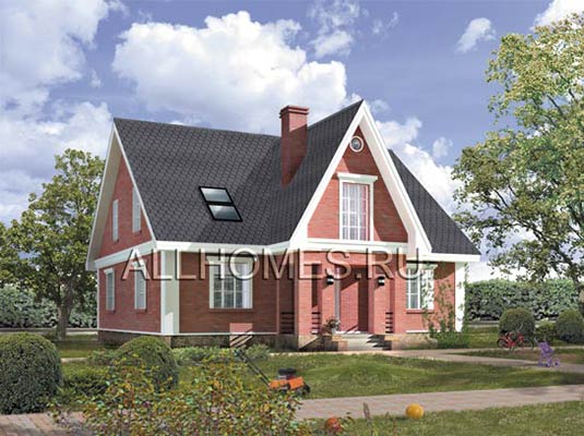 Проект дома из керамического камня с отделкой облицовочным кирпичом J-238-1K площадью 237.90 кв.м и материалом кирпич