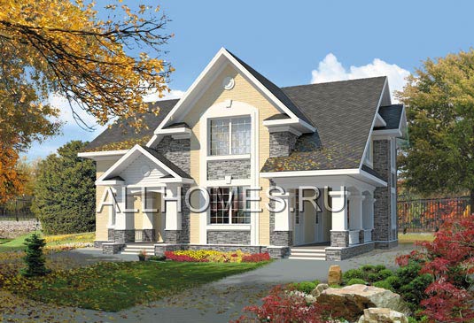 Проект дома с 4 спальнями и 3 санузлами L-287-1K площадью 286.10 кв.м и материалом кирпич