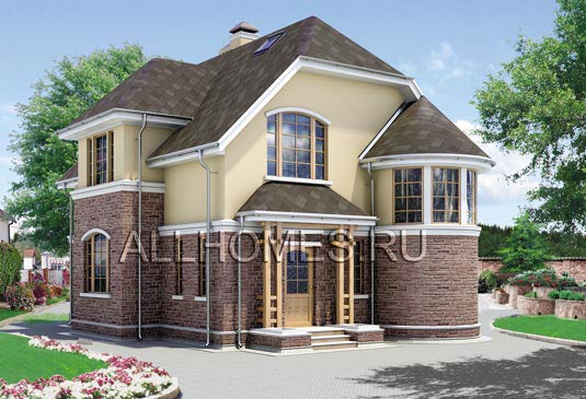 Проект двухэтажного дачного дома H-161-1P площадью 161.00 кв.м и материалом пеноблоки