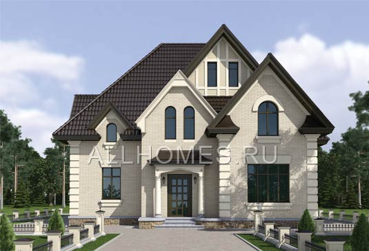 Проект современного особняка из кирпича L-254-1K площадью 245.70 кв.м и материалом кирпич
