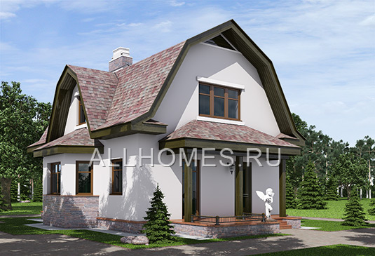 Проект загородного дома для участка с высоким уровнем грунтовых вод H-144-2P площадью 144.00 кв.м и материалом пеноблоки