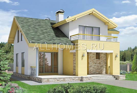 Проект загородного дома с полезной площадью 131,4 м2. J-168-1P площадью 168.20 кв.м и материалом пеноблоки