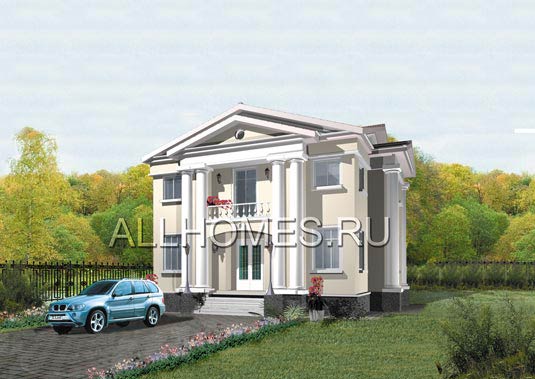 Проект дачного дома в классическом стиле K-262-1P площадью 262.10 кв.м и материалом пеноблоки