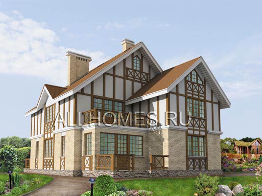 Проект усадебного коттеджа I-188-1K площадью 187.70 кв.м и материалом кирпич