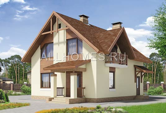 Проект квадратного в плане загородного дома I-119-1P площадью 137.10 кв.м и материалом пеноблоки