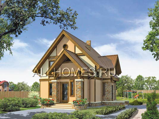 Проект современного каркасного дома F-101-1S площадью 101.10 кв.м и материалом каркас