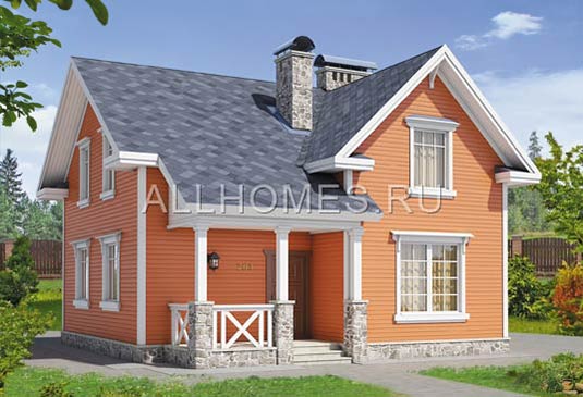 Проект компактного садового дома I-134-1P площадью 134.00 кв.м и материалом пеноблоки