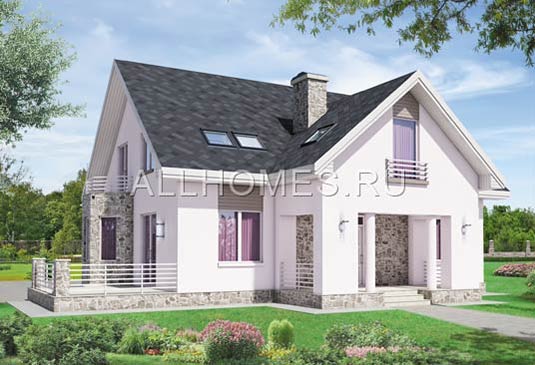 Проект компактного элегантного загородного дома K-245-1P площадью 245.40 кв.м и материалом пеноблоки