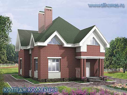 Проект небольшого загородного дома из керамического камня I-167-1K площадью 167.00 кв.м и материалом кирпич