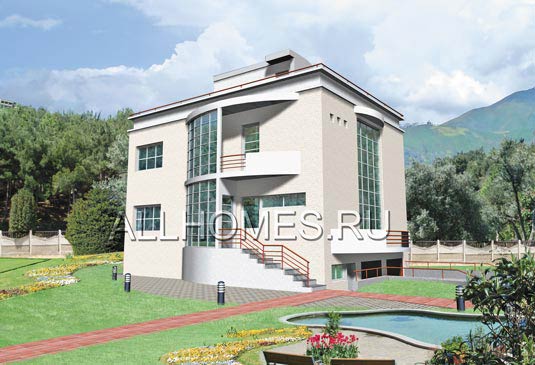 Проект особняка в стиле минимализм I-266-1P площадью 266.00 кв.м и материалом пеноблоки