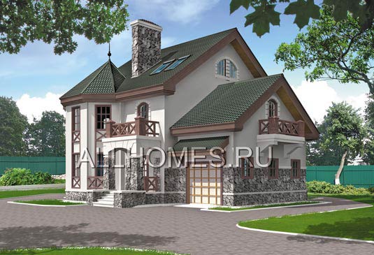 Проект усадебного дома из кирпича J-232-2K площадью 232.10 кв.м и материалом кирпич