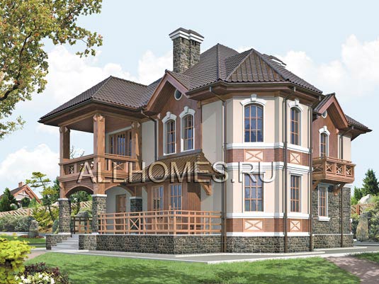 Проект загородного 2-х этажного особняка I-189-1K площадью 188.80 кв.м и материалом кирпич