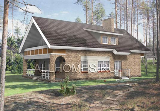 Проект современного 2-х этажного жилого дома K-231-1K площадью 231.20 кв.м и материалом кирпич