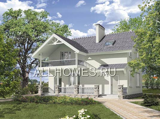 Проект небольшого кирпичного коттеджа I-166-1K площадью 166.00 кв.м и материалом кирпич