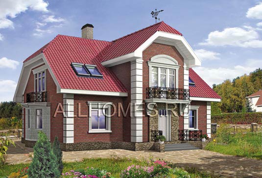 Проект респектабельного современного особняка для семьи из 4 - 6 человек K-268-2K площадью 268.00 кв.м и материалом кирпич