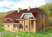 Проект коттеджа из бруса толщиной 200 мм I-195-1D