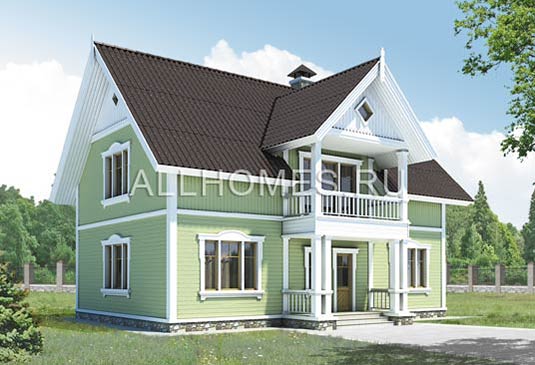 Проект каркасного загородного  дома K-221-1S площадью 221.70 кв.м и материалом каркас