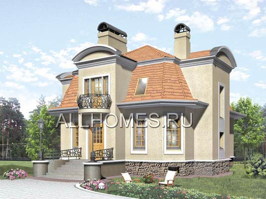 Проект коттеджа в стиле барокко K-208-1K площадью 207.80 кв.м и материалом кирпич