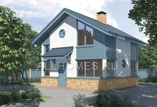 Проект каркасного дома 7 на 7. G-096-1S площадью 95.80 кв.м и материалом каркас