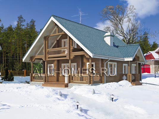 Проект деревянного коттеджа H-140-1D площадью 140.20 кв.м и материалом дерево