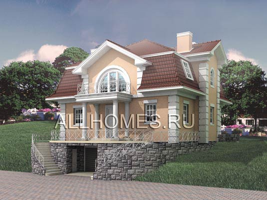 Проект представительного загородного особняка L-395-1P площадью 394.80 кв.м и материалом пеноблоки