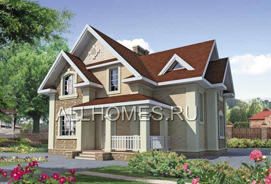Проект загородного дома в стиле канадских коттеджей I-149-1K площадью 149.00 кв.м и материалом кирпич